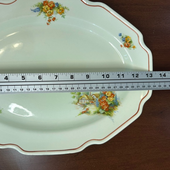 Vintage Ceramic Floral Platter - Picture 7 of 7